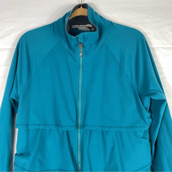 Athleta Renew Full Zip Jacket With Ruffles Teal Women’s - Picture 2 of 9